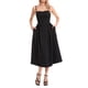 thumbnail image 1 of Vestido midi casual de verano para mujer, sin mangas, sin espalda, vestido de una línea de moda con bolsillos laterales de corte bajo,Black,L, 1 of 8