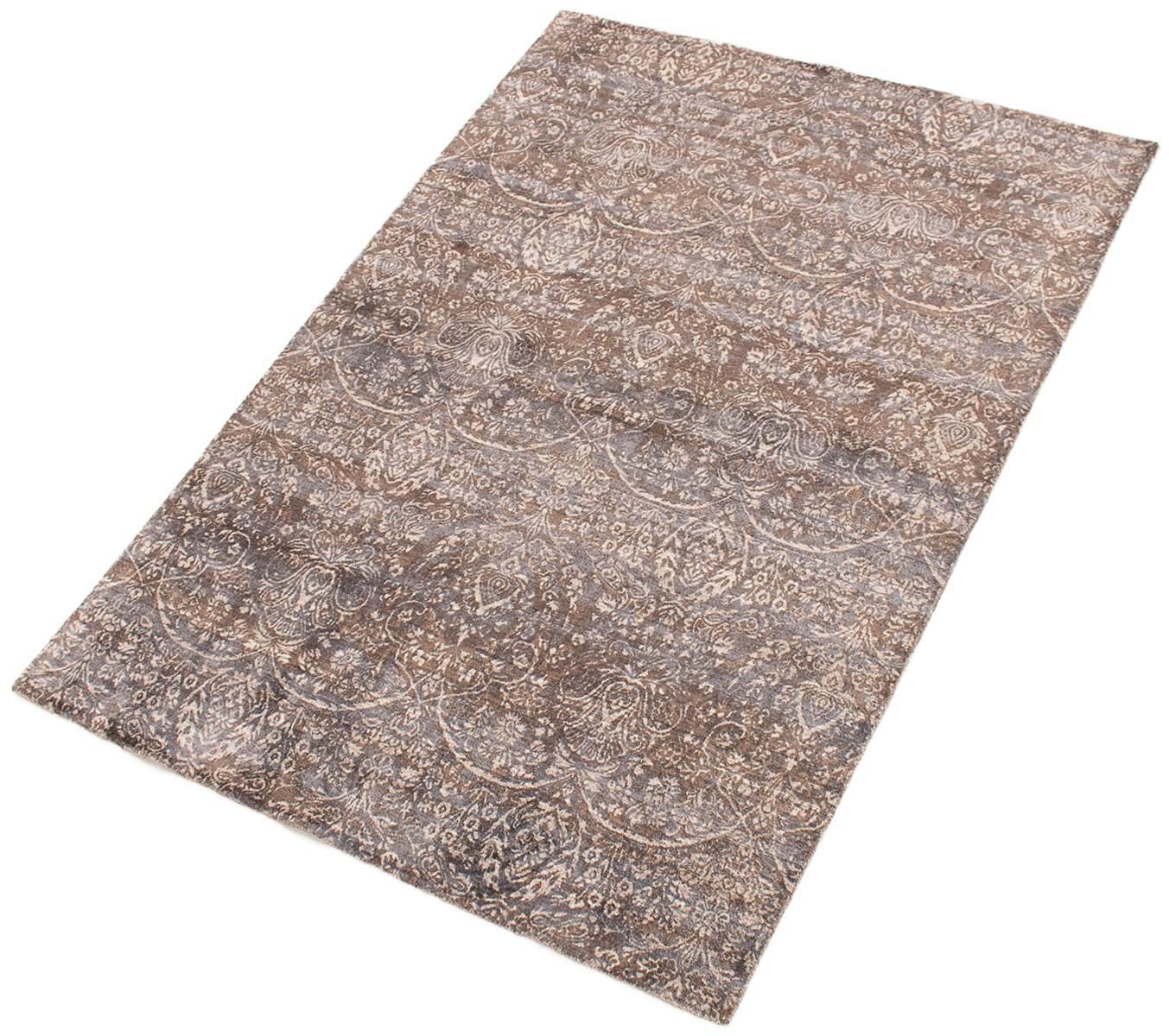 ECARPETGALLERY 5'3" x 7'5" Transitional Galleria Hand-knotted Area Rug for Living Room, Dining Room and Bedroom in Brown