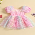 thumbnail image 2 of Fille Enfant en Bas Âge Princesse Robe Manches Courtes Papillon Robe, 2 of 9