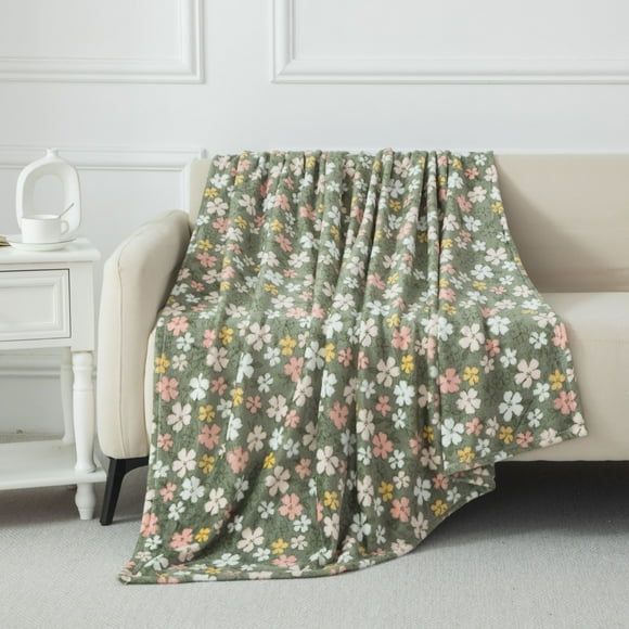 Mainstays Plush Throw Blanket Floral