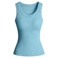 thumbnail image 7 of vigerkar Womens Sleeveless Crewneck Ribbed Tank Tops Casual Basic Summer Top Slim Fitted Racerback Shirts (Mint Green, L), 7 of 7