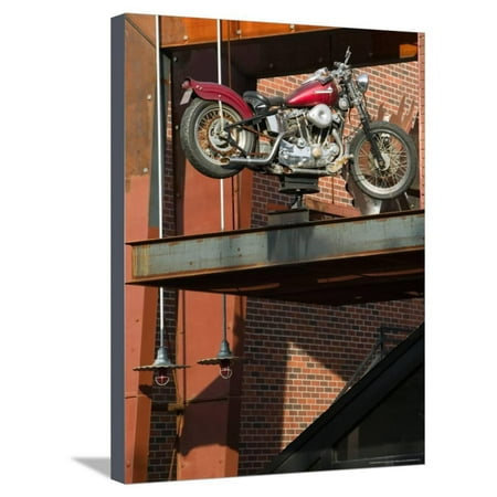 Motorcycle Sign outside of Club, Westport Area, Kansas City, Missouri, USA Stretched Canvas Print Wall Art By Walter