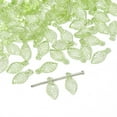 thumbnail image 2 of 50pcs Green Leaf Shape Acrylic Beads Pendant Loose Bead For DIY Jewelry Making, 2 of 7