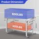 thumbnail image 5 of Stainless steel 36/48/60-pulgada 2 niveles folding commercial prep mesa con adjustable undershelf y locking casters - heavy duty nsf metal workbench para kitchen, restaurant, y garage, 5 of 7