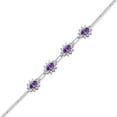 thumbnail image 2 of Gem Stone King 3.80 Ct Oval Purple Amethyst Gemstone Birthstone 925 Sterling Silver Bracelet for Women 7+1 inches Extender, 2 of 5