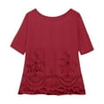 thumbnail image 4 of Women's Tops, Tees & Blouses Print Round Neck 3/51 Sleeve Loose Plus Size Womens Spring Summer Shirts, 4 of 4