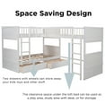 thumbnail image 2 of Bellemave White L-shaped Triple Bunk Bed with Drawers for Bedroom, Wood Twin Size Bunk Bed Frame for 3 with a Loft Bed attached, Two Drawers and Ladders, 2 of 9