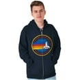 thumbnail image 5 of Retro NASA Space Shuttle Rainbow Zip Up Hoodie Men's Women's Brisco Brands S, 5 of 6