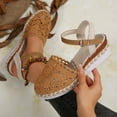 thumbnail image 5 of IUJSOY Espadrilles for Women Closed Toe Wedge Sandals Ankle Strap Summer Dress Shoes Beach Shoes, 5 of 8