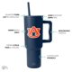 thumbnail image 2 of Vaso Simple Modern Auburn Tigers de 1,2 L con asa y pajita, 2 of 3