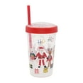 thumbnail image 1 of Holiday Time Christmas Santa "Ho Ho Ho" Plastic Tumbler with Straw, Red Glitter Lid, Partyware, 1 of 6