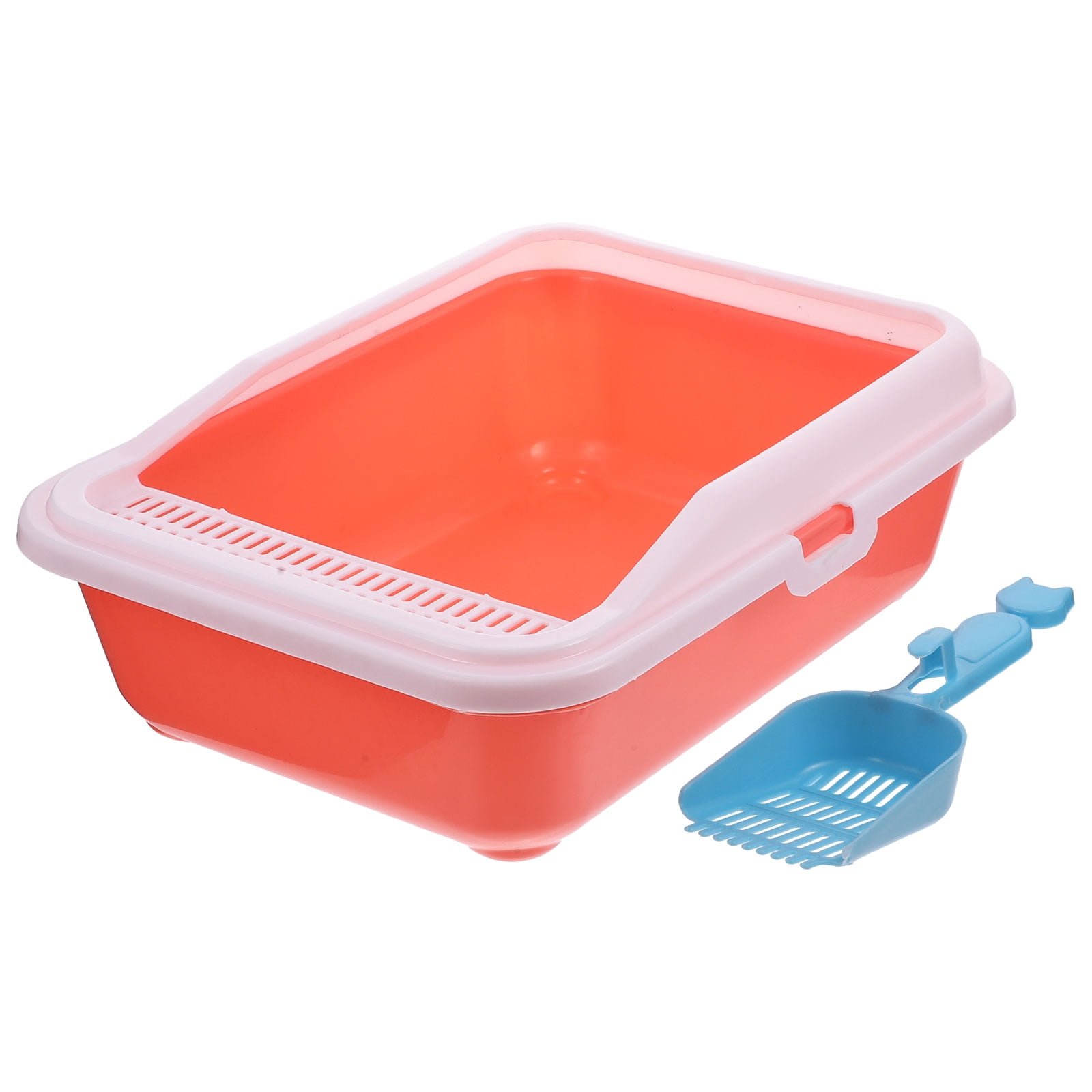 RUNROTOO Cat Litter Bucket PE Pink 1Pcs for Pet Supplies