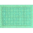 thumbnail image 1 of Ahgly Company Machine Washable Indoor Rectangle Abstract Turquoise Blue Modern Area Rugs, 3' x 5', 1 of 4