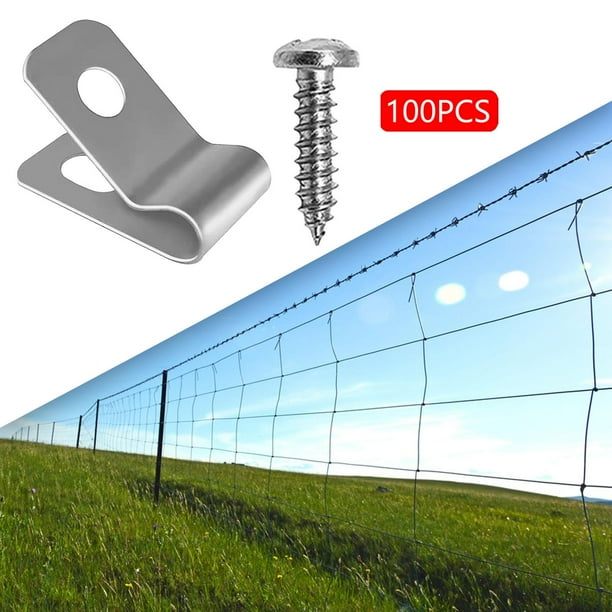 100x abrazaderas de alambre para cerca con tornillos de apriete BLESIY Abrazadera de Cable soldado de Metal