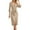 Khaki, variant on MIXUE Summer Dresses for Women Solid Color Lapel V Neck Button Down Long Sleeve Casual Bodycon Shirt Dress Beachwear,Brown,XL