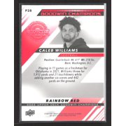 2022 Upper Deck Goodwin Champions Caleb Williams #P28 Rainbow Red Football Card
