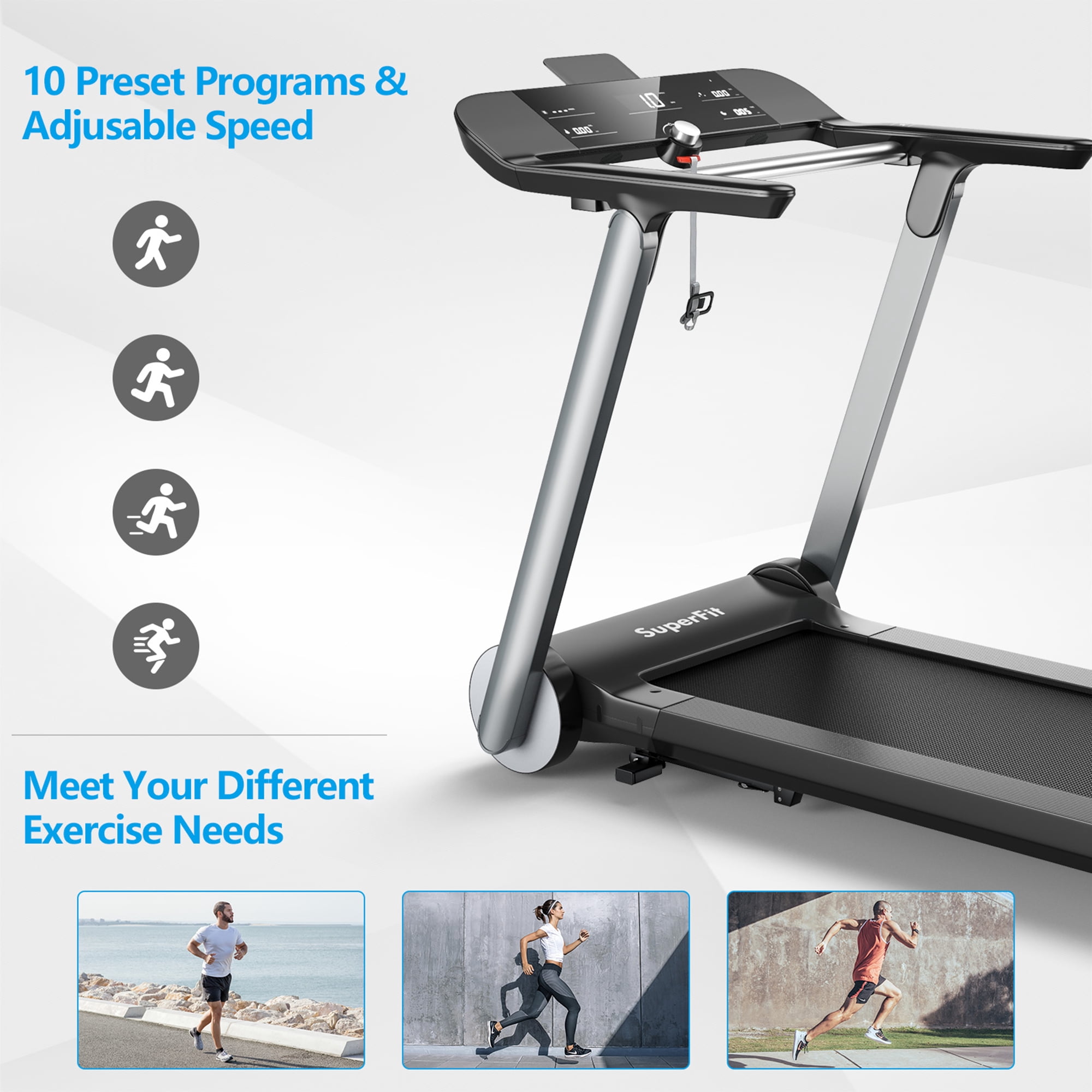 Gymax Electric Folding Treadmill Italy Designer Running Machine w/ Heart Rate Belt
