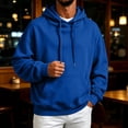 thumbnail image 6 of Nestiefly Hoodie for Men Fleece Long Sleeve Oversize Hooded Sweatshirts Casual Fall Track Pullover with Pocket Blue M, 6 of 9