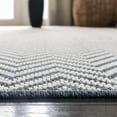 thumbnail image 4 of SAFAVIEH Machine Washable Rug Indoor/Outdoor Bermuda Collection - Bermuda Amina Geometric Chevron Indoor/Outdoor Runner Rug Light Blue/Cream, 2' x 8', 4 of 9