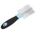 thumbnail image 1 of Double Sided Pet Comb Round Wide Dense Teeth Stainless Steel Cat Grooming Comb for Dogs CatsBlue, 1 of 4