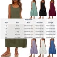 thumbnail image 3 of Summer Dresses for Women Fashion Women Solid Round Neck Sleeveless Beach Dresses Vacation Coverup Pockets DressBlack S, 3 of 9