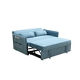 thumbnail image 4 of Modern Blue Fabric Convertible Sofa Bed with Adjustable Backrest and Side Pockets, 4 of 5