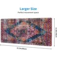 thumbnail image 2 of Pink Boho Style Vintage Large Gaming Mouse Pad, Extended Big Keyboard Mouse Mat, Long Computer Gaming Mousepad for Home Office Work Desk Stitched Eges Non-Slip Base Mouse Pads Mat, 2 of 6