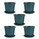 thumbnail image 1 of 5 juegos de jardineras de plástico para el hogar, jardín, patio, plantas de exterior con macetas y bandejas., 1 of 7