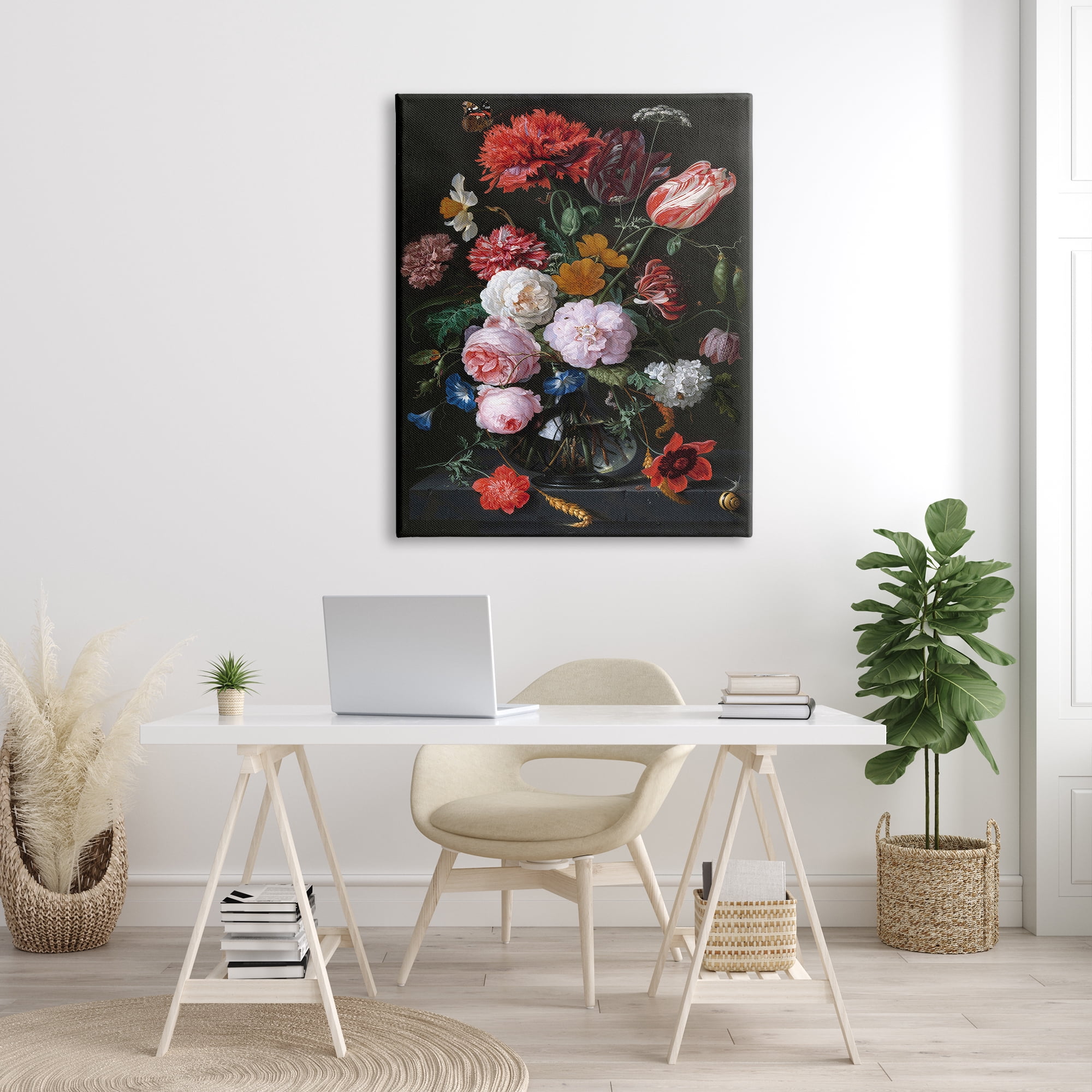 Stupell Industries Vaas met Bloemen Jan Davidsz de Heem Classical Painting Painting Gallery Wrapped Canvas Print Wall Art, Design by one1000paintings