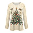 thumbnail image 3 of Garbnen S-5XL Christmas Long Sleeve Shirts Women Funny Christmas Tree Graphic T Shirts for Women Plus Size Holiday Pullover Tops for Women XL, 3 of 6