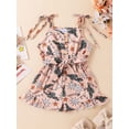 thumbnail image 5 of Aojekbee Little Girl Romper Casual Cow/Cactus/Butterfly Print Sleeveless Shorts Jumpsuit with Belt for Newborn Cute Clothes, 5 of 10