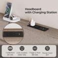 thumbnail image 4 of King/Cal King Size Upholstered Headboard, Adjustable Head Boards with LED Light & Charging Station, Bed Headboard Only, Attach Frame, Ideal for Bedroom, Dorm, Guest Room, Beige, 4 of 18