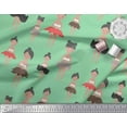 thumbnail image 3 of Soimoi Green Rayon Fabric Cute Dolls Kids Printed Craft Fabric by the Yard 42 Inch Wide, 3 of 3