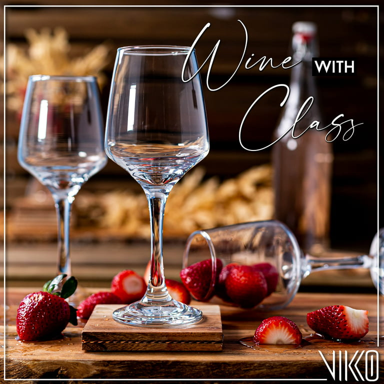 Vikko 8.5 Ounce Glass Wine Glasses, Small Wine Glasses, Wine Glass for Red and White Wine with Stem, Clear Glasses for Wine, Thick and Durable
