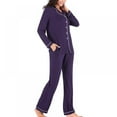 thumbnail image 2 of Pantalon à Manches Longues pour Femmes Pyjama Violet 2XL, 2 of 7