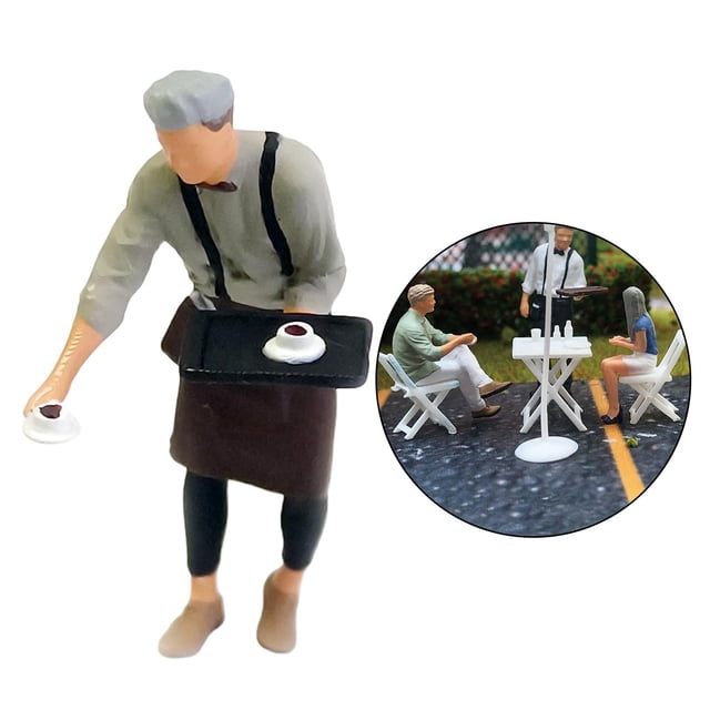 de 1/64 personas camarero camarera pesebre muñeca callejera estación de tren coleccionable - camarero color Camarero Yotijar Figuras de muñecas en miniatura