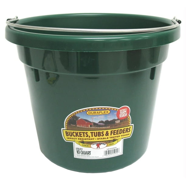 DuraFlex Plastic Utility Bucket, 10Quart, Green, Utility bucket made