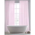 thumbnail image 6 of Pink White Stripe Semi Sheer Curtains 108 Inch Length 2 Panels Set, Modern Minimalist Geometric Striped Sheer Kitchen Curtain Privacy Voile Window Curtain for Living Room Bedroom Rod Pocket Drapes, 6 of 7