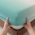 thumbnail image 3 of Twin XL Size Fitted Sheet Set - Brown Teal Ombre 2 Piece Bedding Sets 16" Deep Pocket Fitted Sheet with 1 Pillowcases, Modern Gradient Abstract Art Brushed Microfiber Hotel Luxury Bed Sheets, 3 of 9