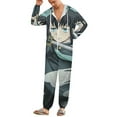 thumbnail image 2 of Demon Slayer Muichiro Tokito Unisex Onesie Pajamas Zipper Jumpsuit Hooded One Piece Sleepwear for Family Mens Womens, 2 of 8