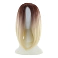 thumbnail image 1 of WIFKLSIIPG Party Wig Gradient Short Straight Hair Highlight Female Wig Wig Realistic Straight with Flat Bangs Synthetic Colorful Daily Party Wig Natural as Real Hair, 1 of 8