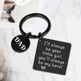 thumbnail image 2 of Dad Gifts Keychain Father’s Day Gifts from Son Daughter Children Square Keyring Birthday Christmas Gifts for Papa Daddy - Heroes For Girls Black 03, 2 of 5