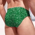 thumbnail image 4 of XDZJLR Swim Briefs Men Fashion Casual Sequin Print Comfortable Swimming Spa Lace Up Swimsuit Trunks Breathable Beachwear Green, 4 of 5