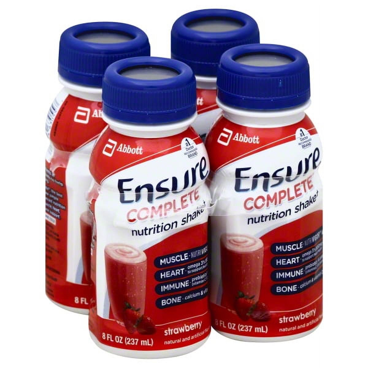 Abbott Nutrition Ensure Complete Nutrition Shake, Strawberry Flavor, 4 Count