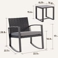 thumbnail image 3 of Patio Furniture Set on Sale, Rocking Bistro Set Chair with Coffee Table for Balcony, Backyard, Gray, 3 of 12