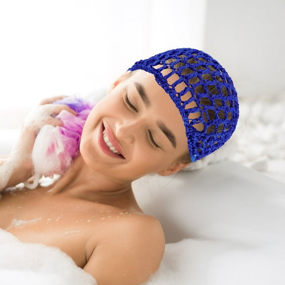 Worgeous 5pcs Mesh Crochet Hair Net Rayon Knit Snood Hat Large Small Hair Wraps For Women Sleeping Crocheted Sleep Cap Hairnets For Girls