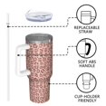 thumbnail image 4 of Leopard Print 40oz Tumbler– Stainless Steel Insulated Tumbler with Handle and Straw, Large Capacity Travel Cup for Hot & Cold Drinks, 4 of 6