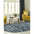 thumbnail image 5 of Unique Loom Serenity Shag Collection Area Rug - Castries (5' 3" x 8' Oval Blue/Ivory), 5 of 13