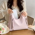 thumbnail image 3 of MYUNNIL Polka Dot Tote Bag for Women, 9.8 x 10.7" Vintage Large Capacity Adjustable Shoulder Strap Crossbody Bag with Tassel Zipper Pocket, Soft Durable Portable Purse for shopping Daily Use, Pink, 3 of 5