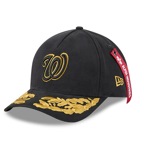 Men's New Era x Alpha Industries  Black Washington Nationals A-Frame 9FORTY Adjustable Hat